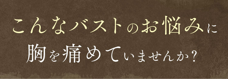 こんなバストのお悩みに胸を痛めていませんか？